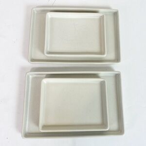 Pottery Barn Rectangle Mason Stoneware Plates Set Of 4